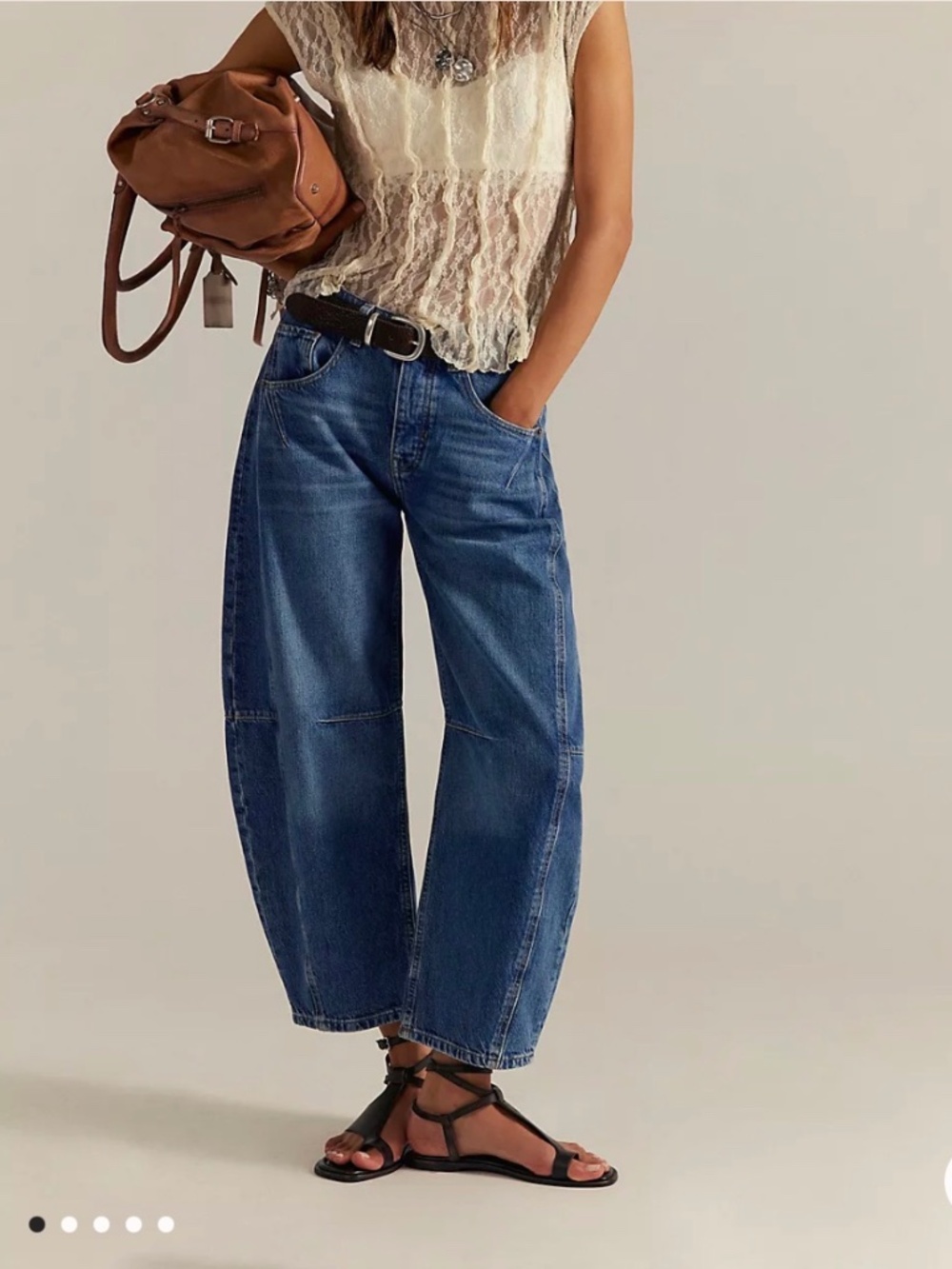 Free People Good Luck Mid-Rise Barrel Jeans